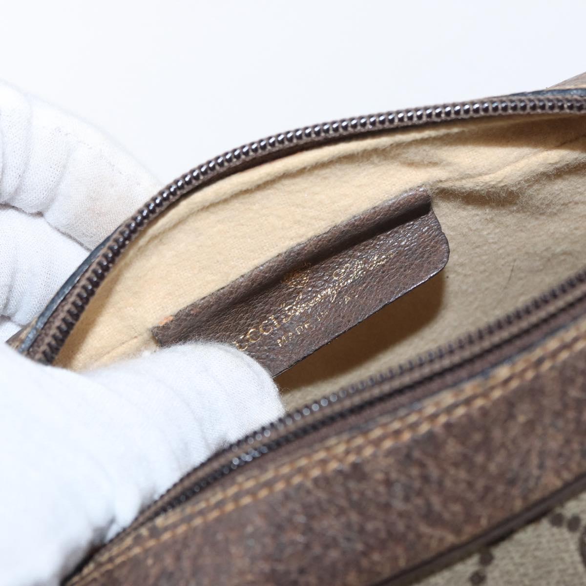 GUCCI GG Supreme Web Sherry Line Bag PVC Beige Gold 32 02 004 Auth 151575