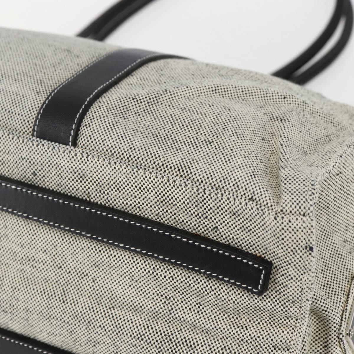 PRADA Tote Bag Canvas Gray Silver Auth 151578