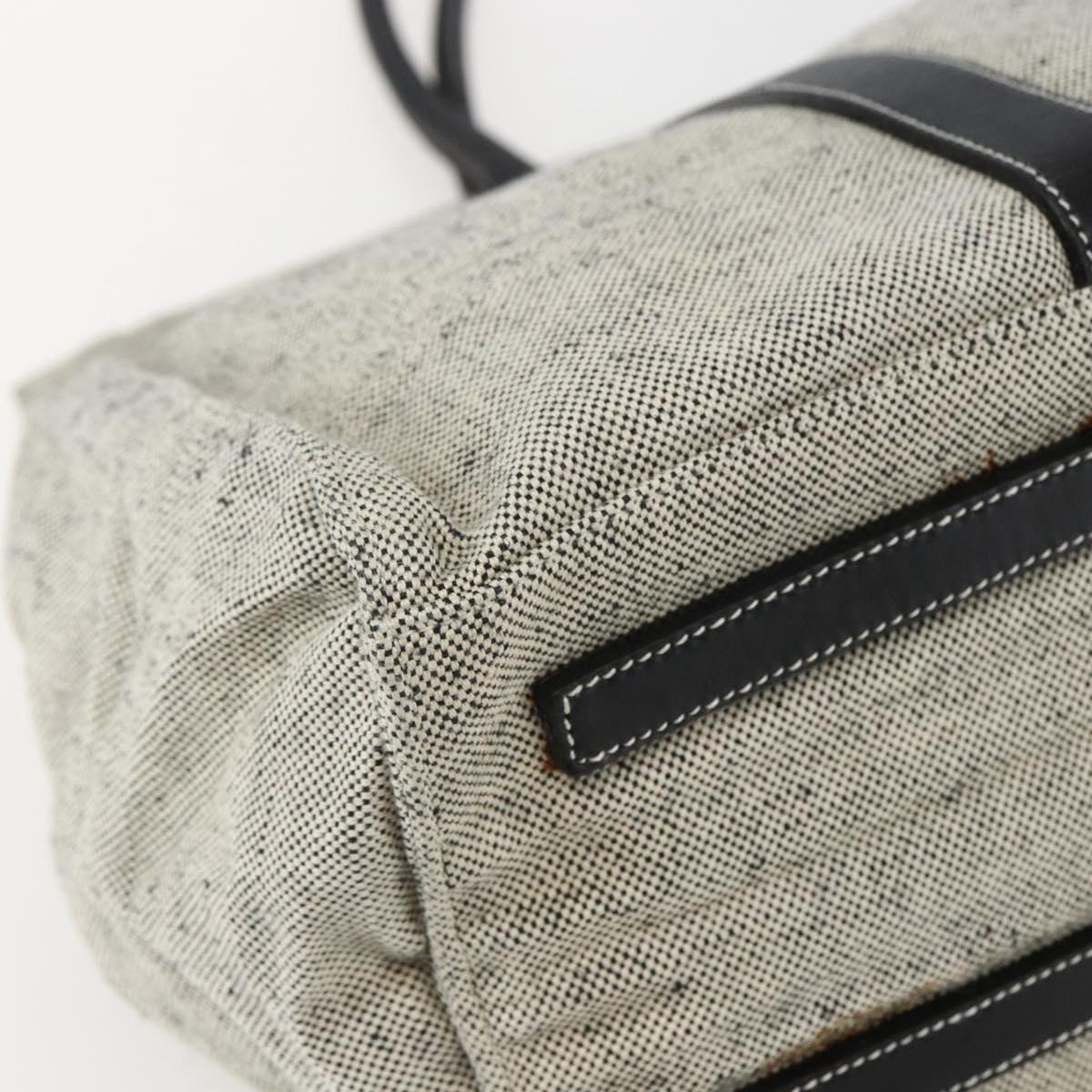 PRADA Tote Bag Canvas Gray Silver Auth 151578