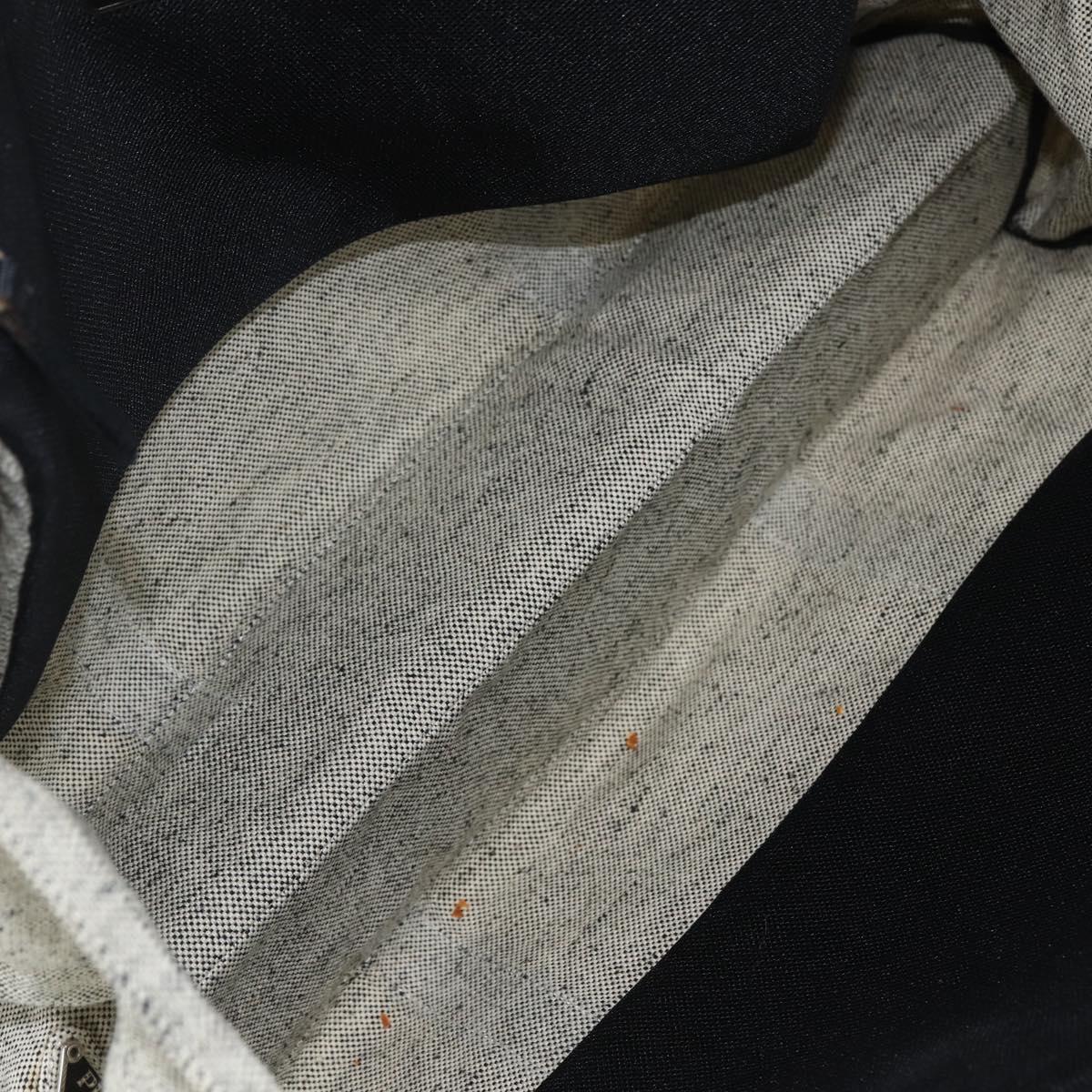 PRADA Tote Bag Canvas Gray Silver Auth 151578