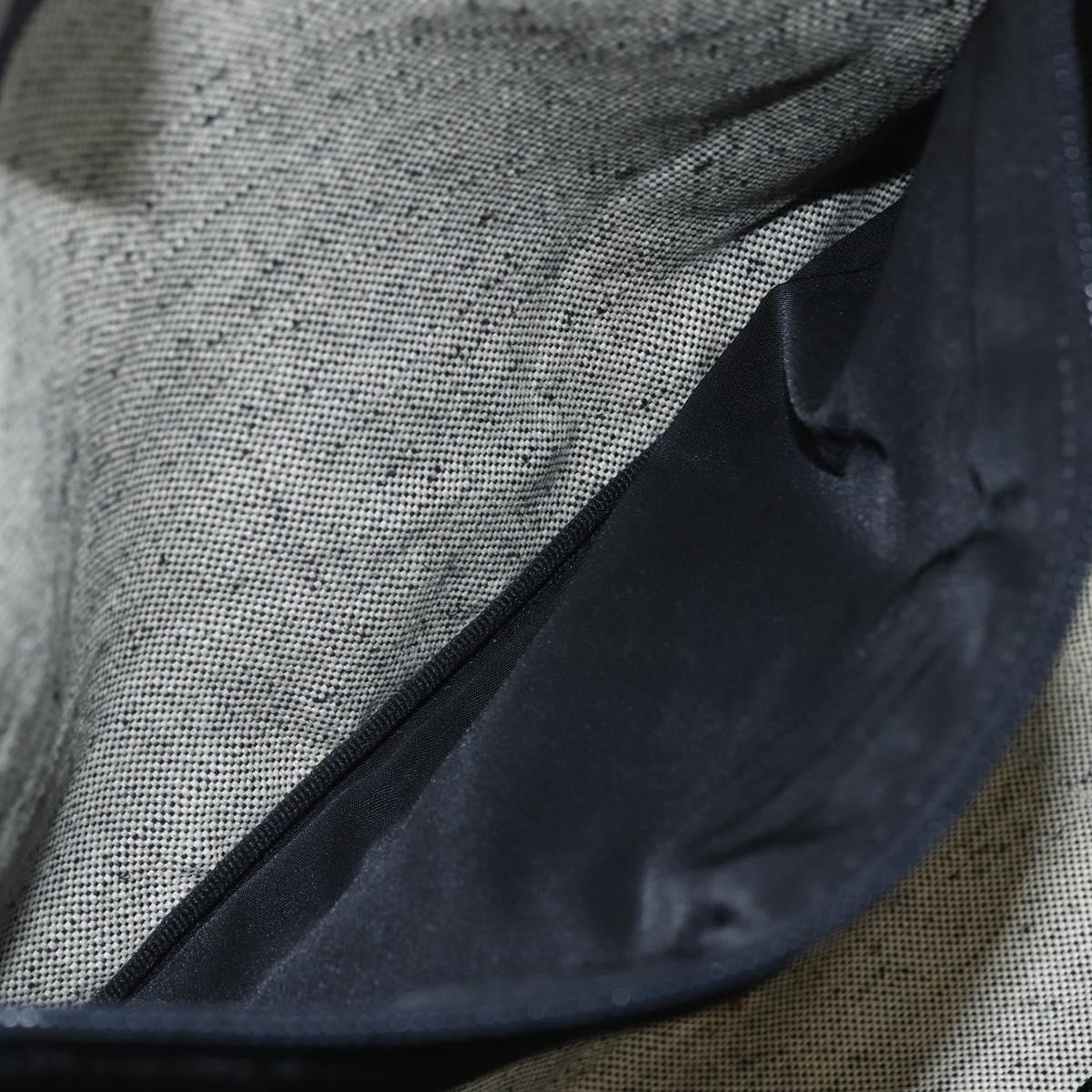 PRADA Tote Bag Canvas Gray Silver Auth 151578