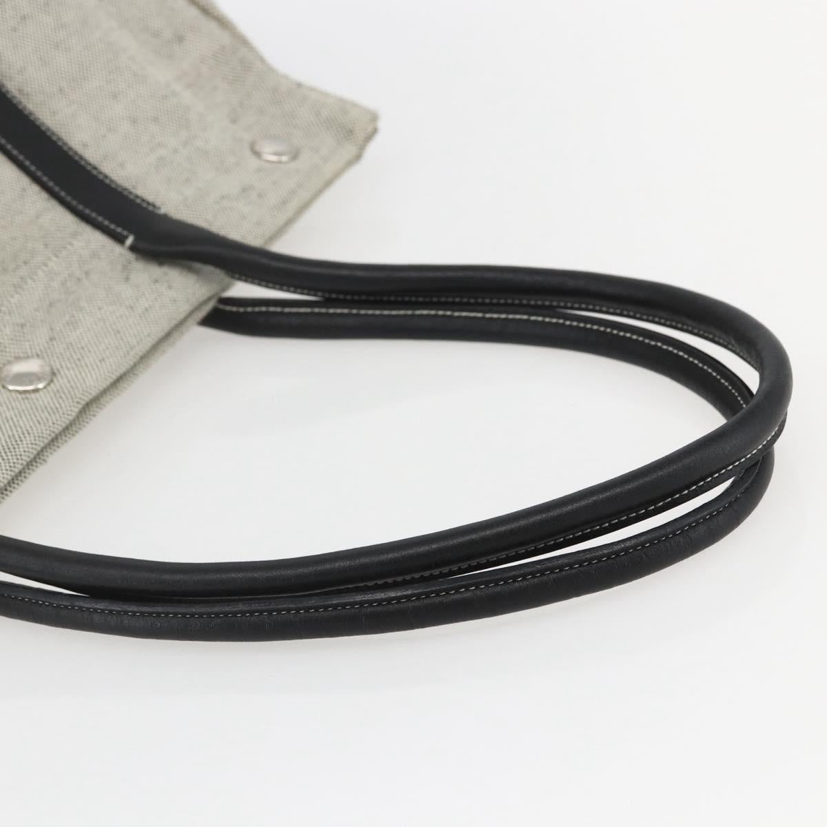 PRADA Tote Bag Canvas Gray Silver Auth 151578