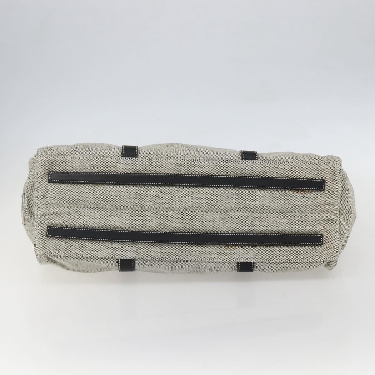 PRADA Tote Bag Canvas Gray Silver Auth 151578