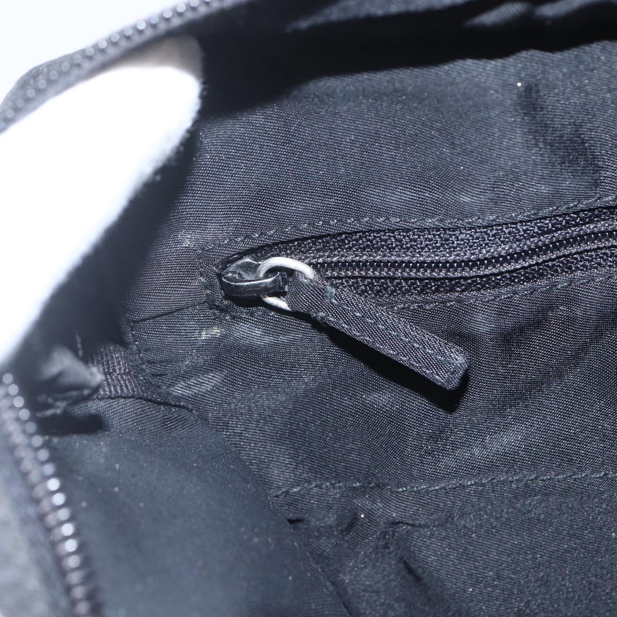 PRADA Tote Bag Nylon Black Silver Auth 151579