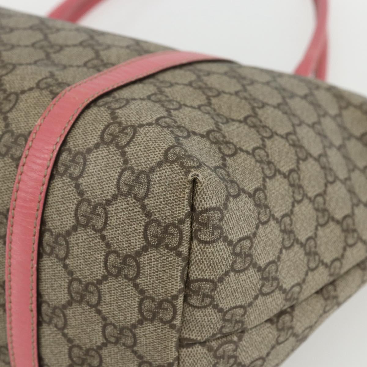 GUCCI GG Supreme Tote Bag PVC Beige Gold 197953 Auth 151580