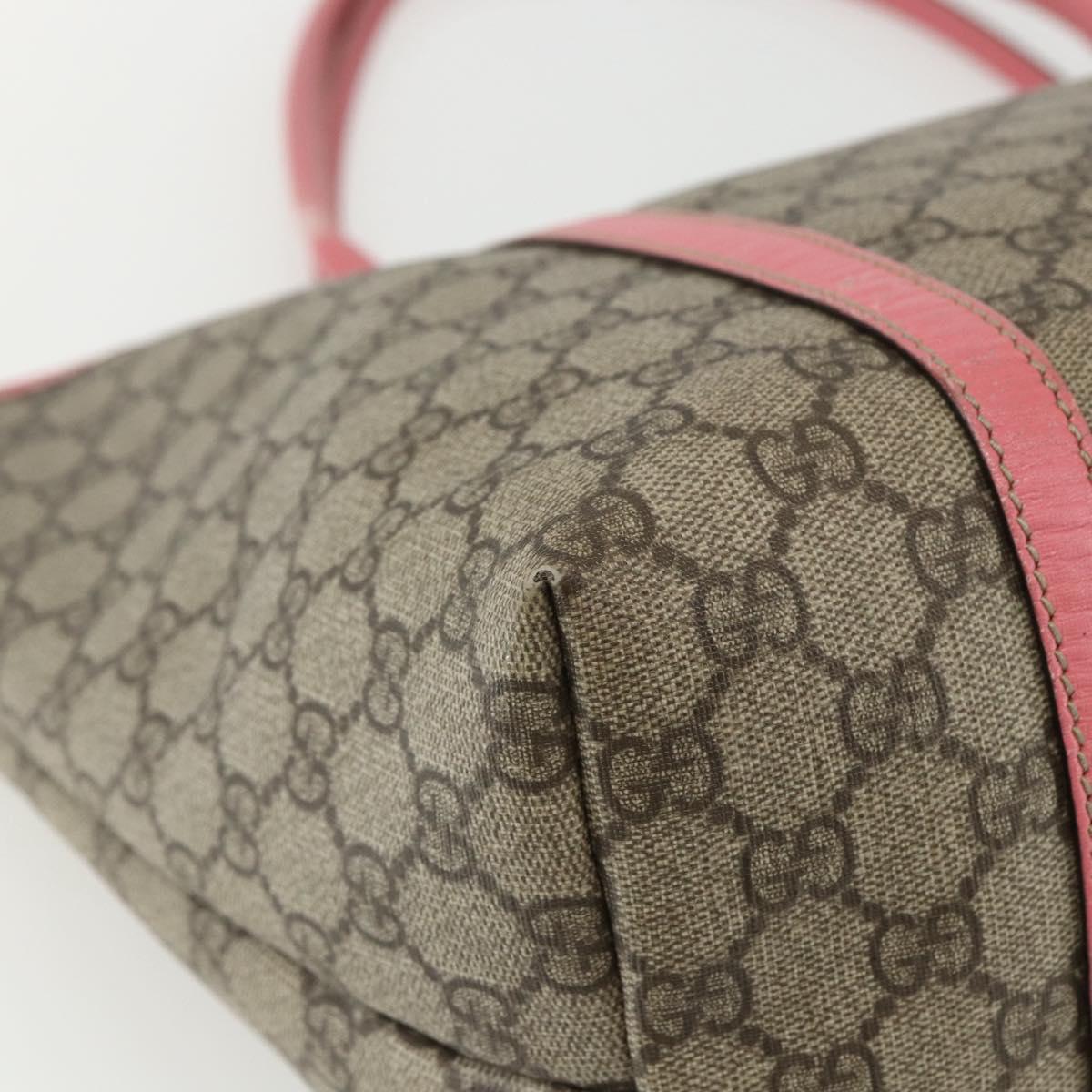 GUCCI GG Supreme Tote Bag PVC Beige Gold 197953 Auth 151580