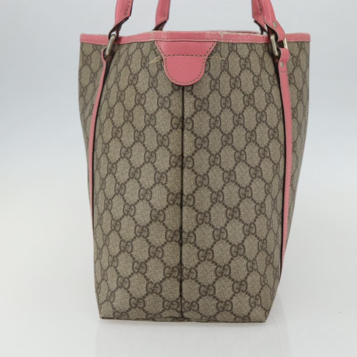 GUCCI GG Supreme Tote Bag PVC Beige Gold 197953 Auth 151580