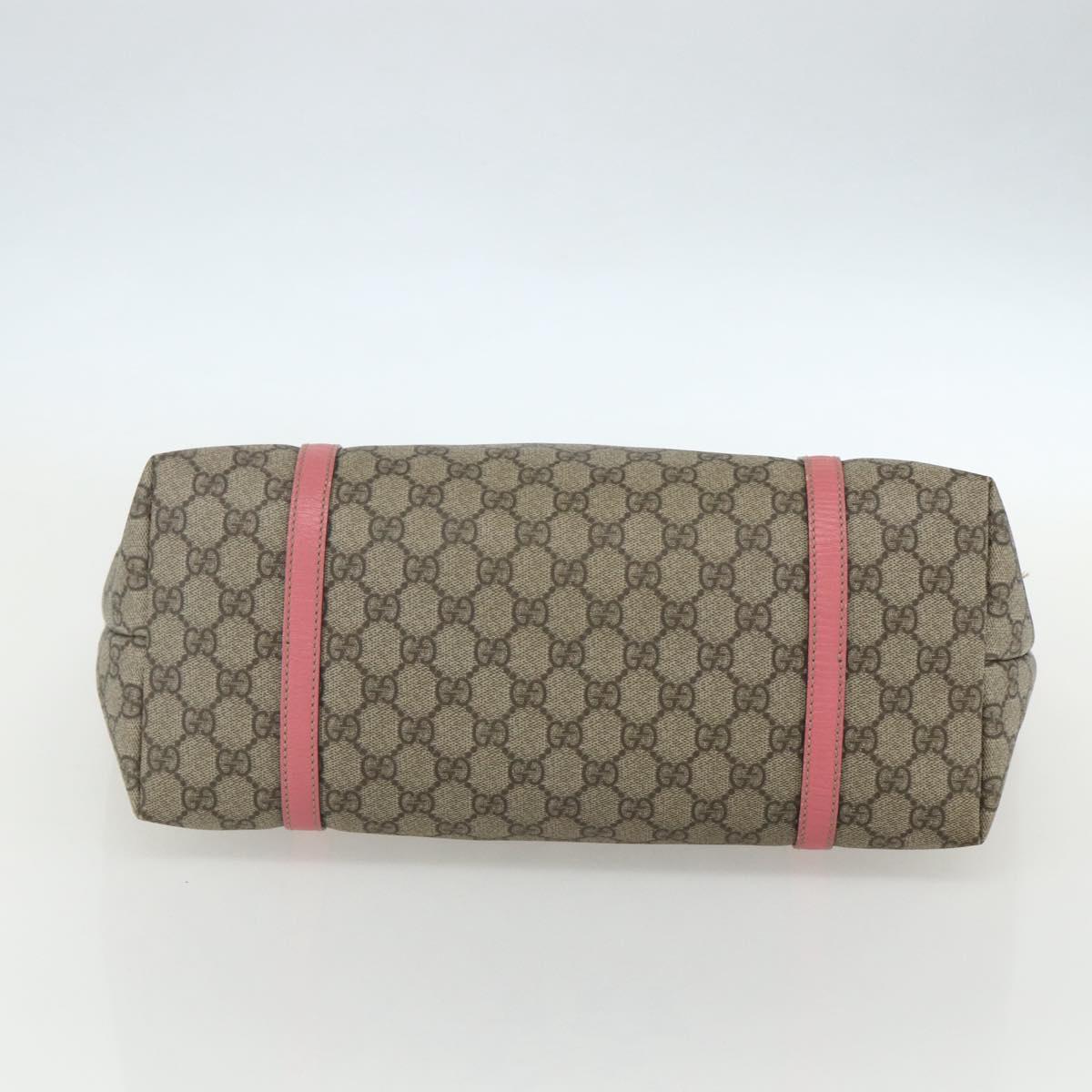 GUCCI GG Supreme Tote Bag PVC Beige Gold 197953 Auth 151580