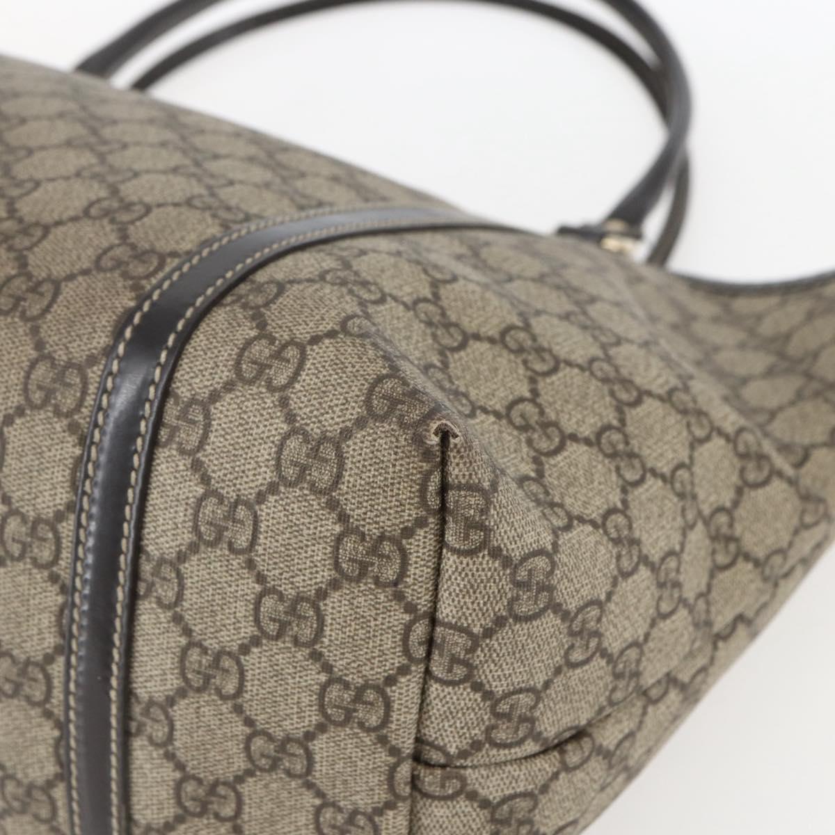 GUCCI GG Supreme Tote Bag PVC Beige Gold 197953 Auth 151584