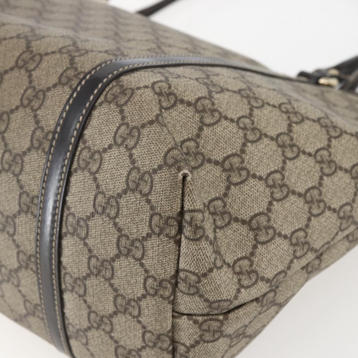 GUCCI GG Supreme Tote Bag PVC Beige Gold 197953 Auth 151584