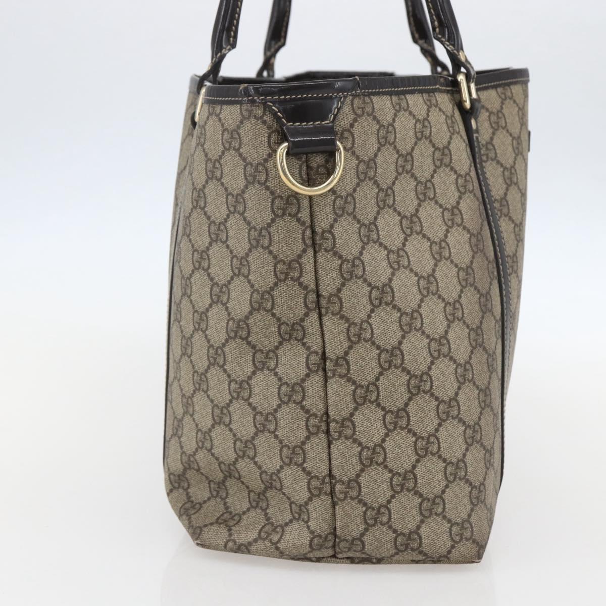 GUCCI GG Supreme Tote Bag PVC Beige Gold 197953 Auth 151584