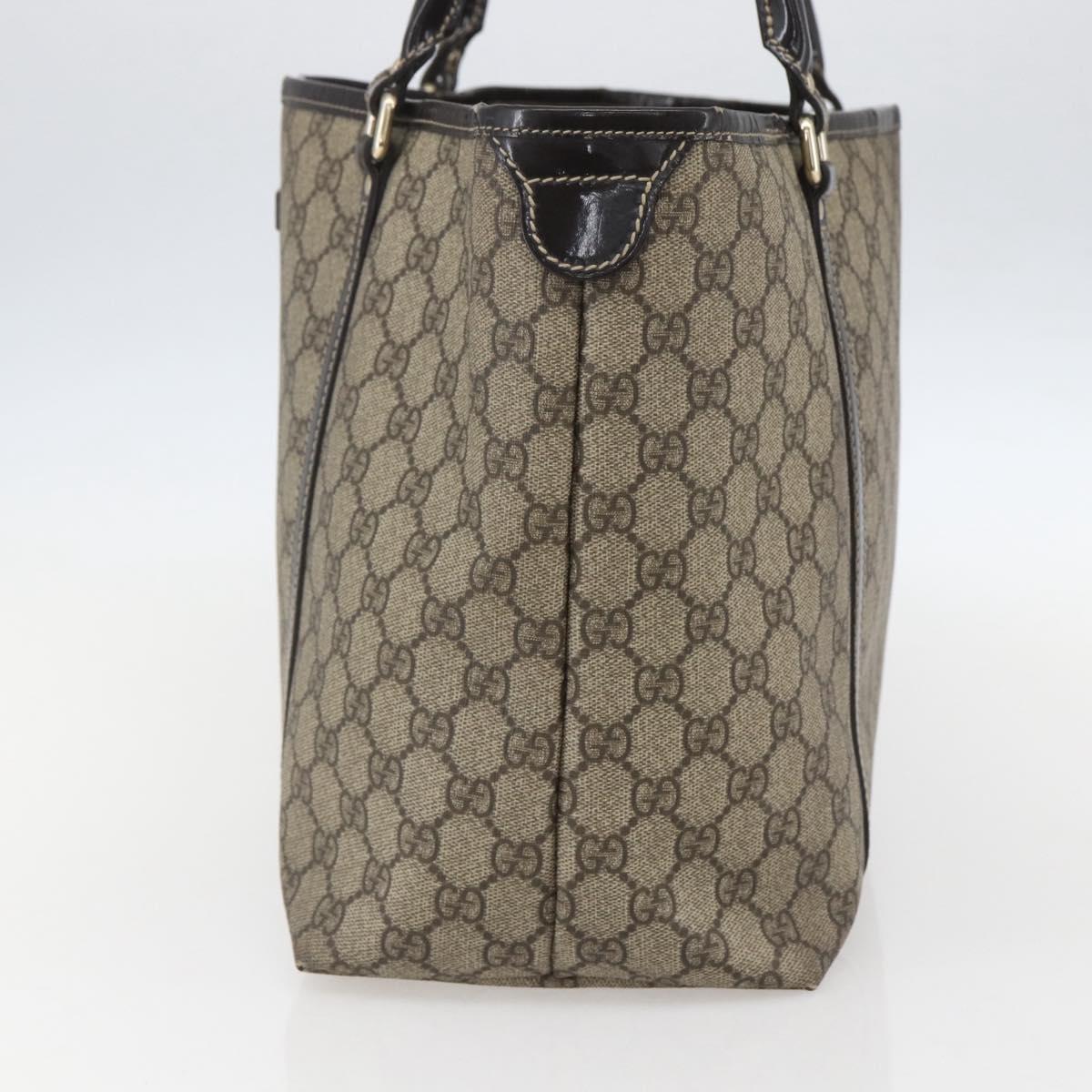 GUCCI GG Supreme Tote Bag PVC Beige Gold 197953 Auth 151584