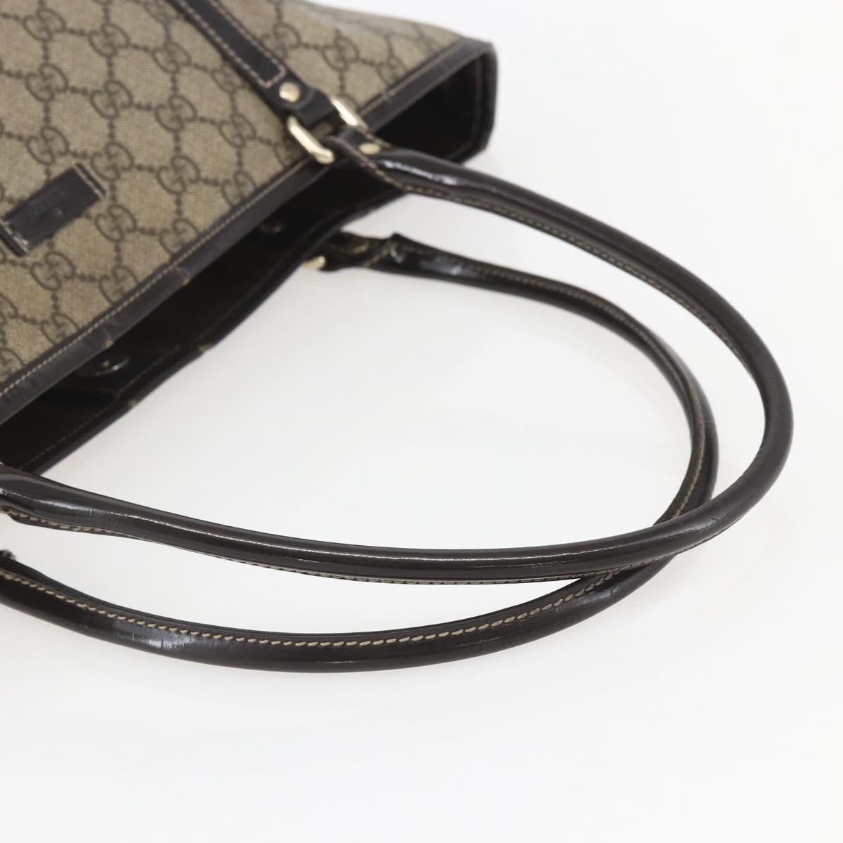 GUCCI GG Supreme Tote Bag PVC Beige Gold 197953 Auth 151584