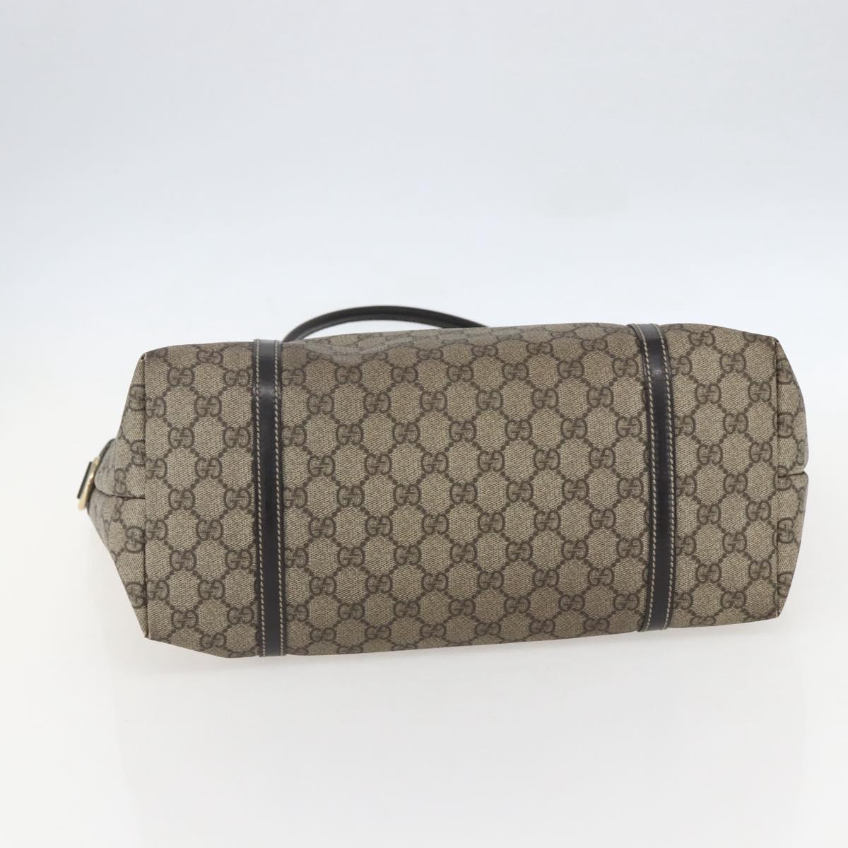 GUCCI GG Supreme Tote Bag PVC Beige Gold 197953 Auth 151584