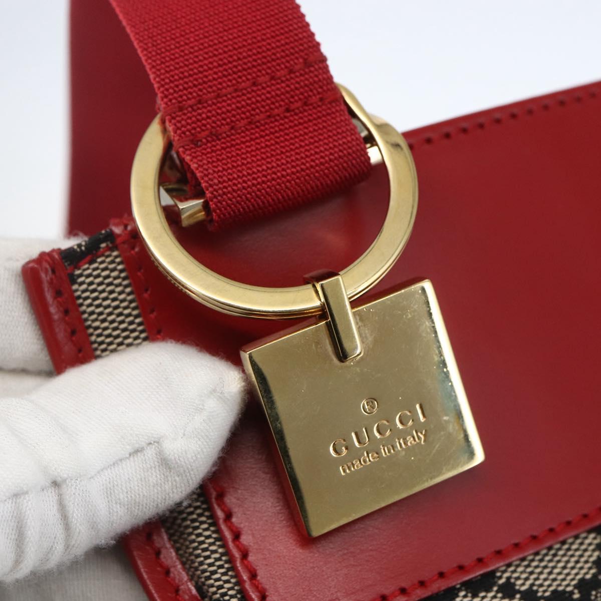 GUCCI GG Canvas Shoulder Bag Beige Gold 019 0348 Auth 151586A