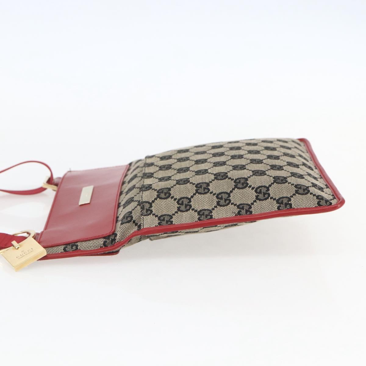 GUCCI GG Canvas Shoulder Bag Beige Gold 019 0348 Auth 151586A