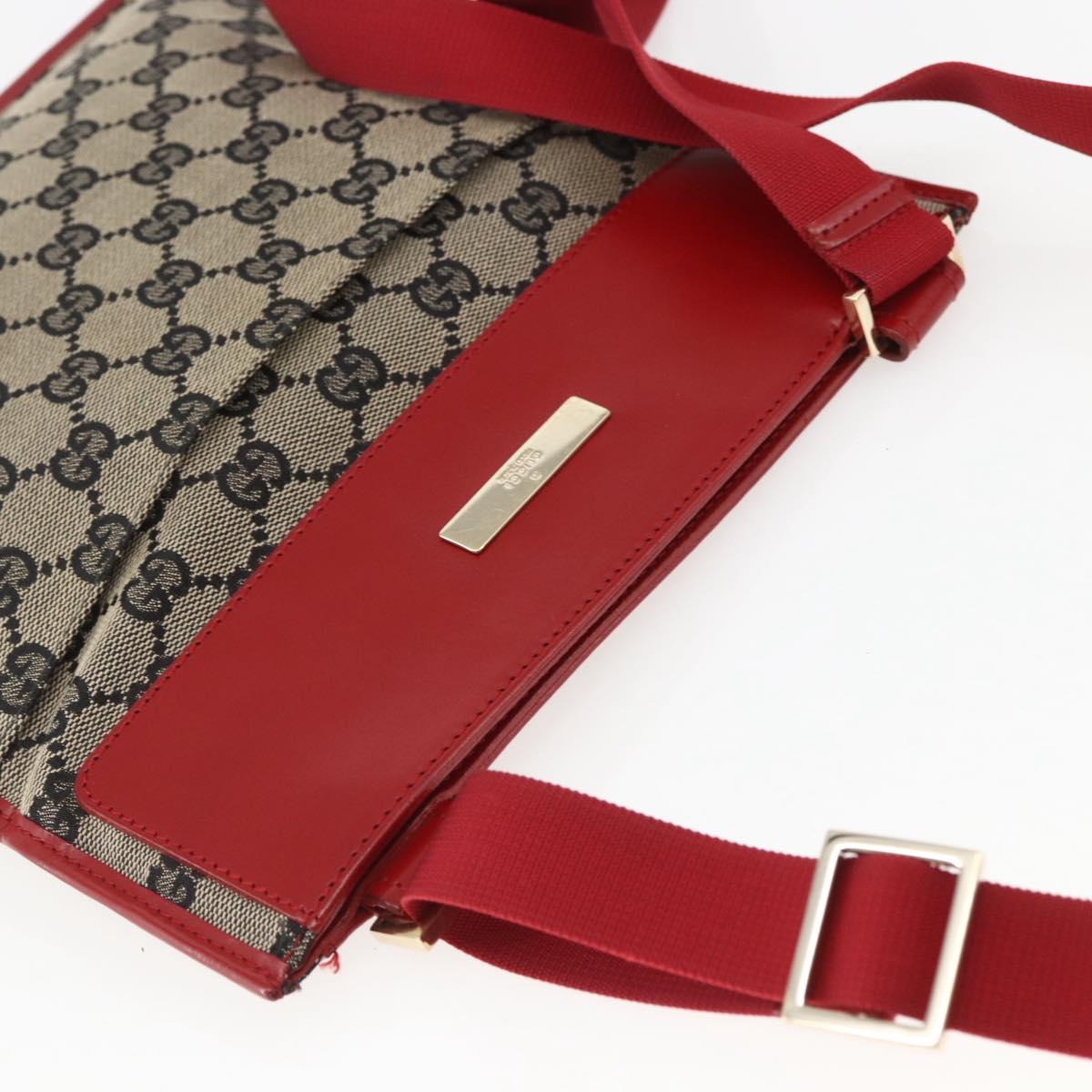 GUCCI GG Canvas Shoulder Bag Beige Gold 019 0348 Auth 151586