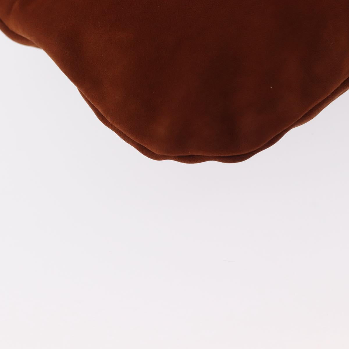 GUCCI Purse Pouch Suede Brown Gold Auth 151593