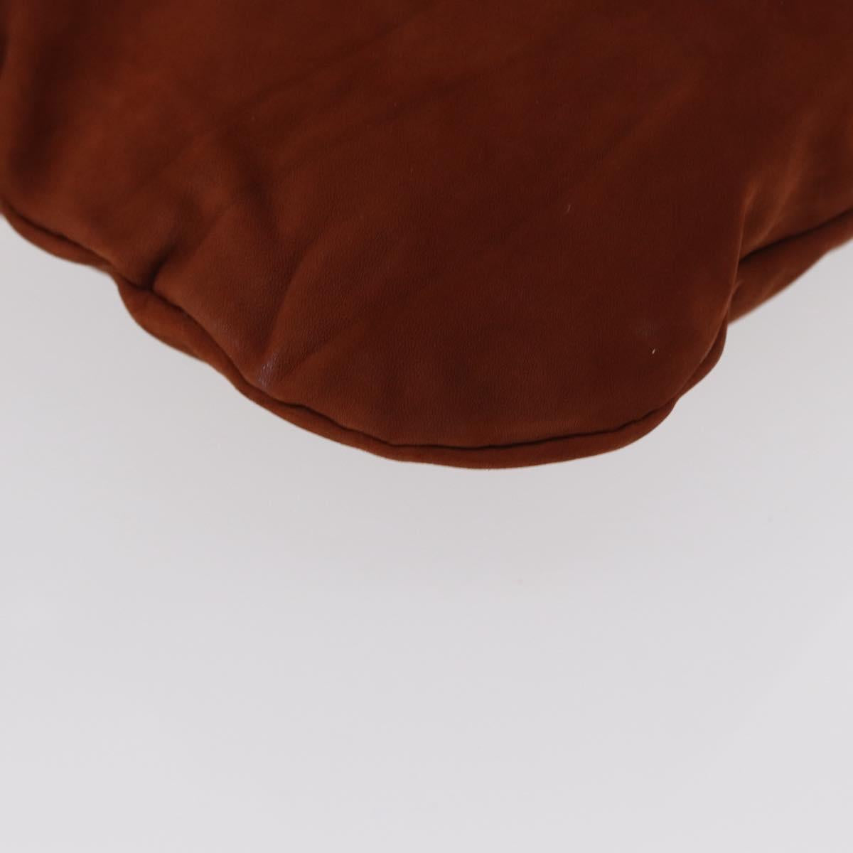 GUCCI Purse Pouch Suede Brown Gold Auth 151593