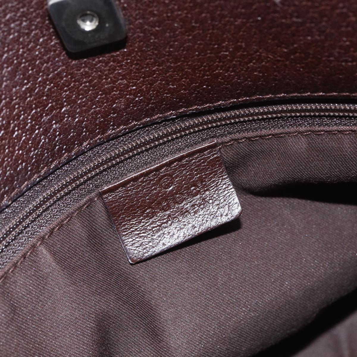 GUCCI GG Canvas Shoulder Bag Beige Silver 120841 Auth 151597