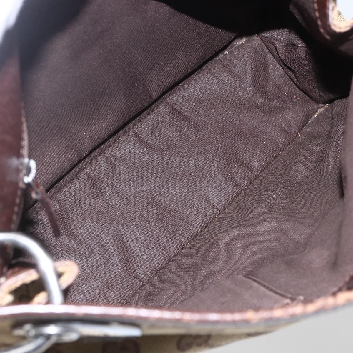 GUCCI GG Canvas Shoulder Bag Beige Silver 120841 Auth 151597