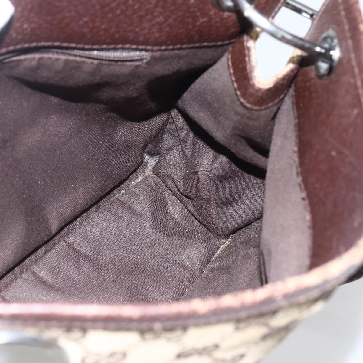 GUCCI GG Canvas Shoulder Bag Beige Silver 120841 Auth 151597