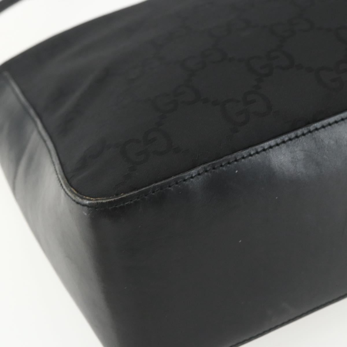 GUCCI GG Canvas Shoulder Bag Black Silver 001 3766 2123 Auth 151598