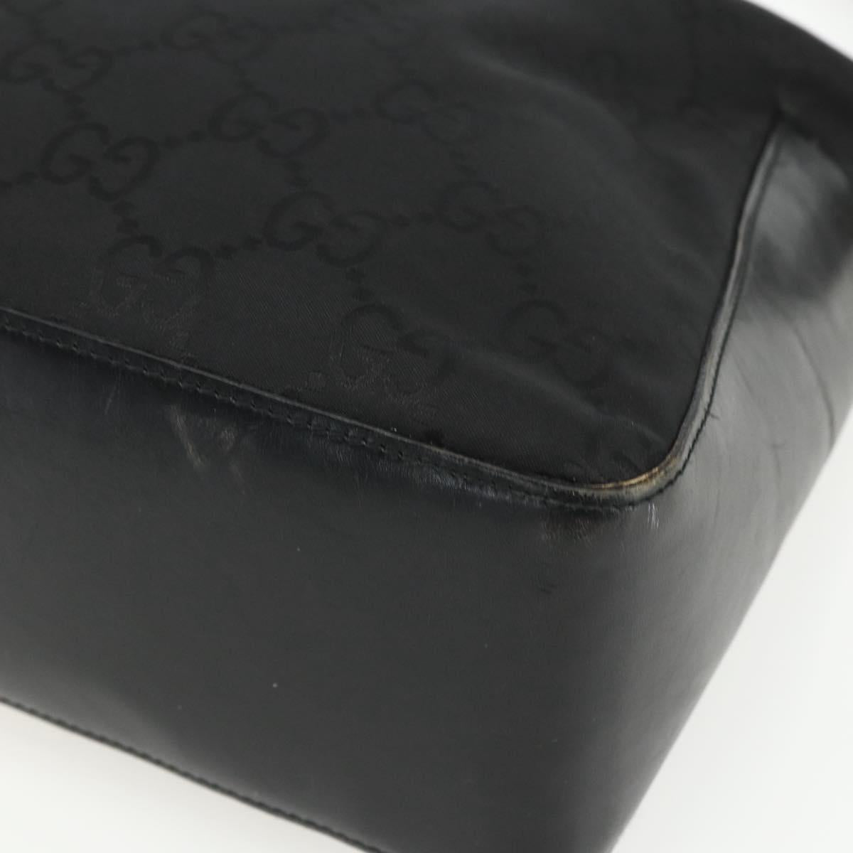 GUCCI GG Canvas Shoulder Bag Black Silver 001 3766 2123 Auth 151598