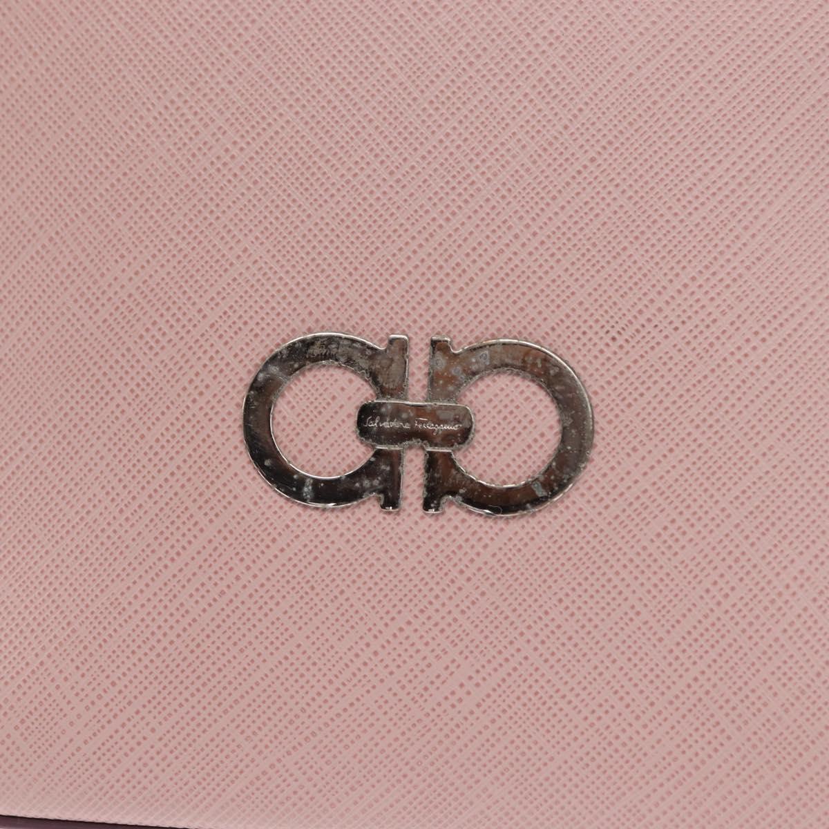 Salvatore Ferragamo Hand Bag Leather Pink Silver Auth 151599