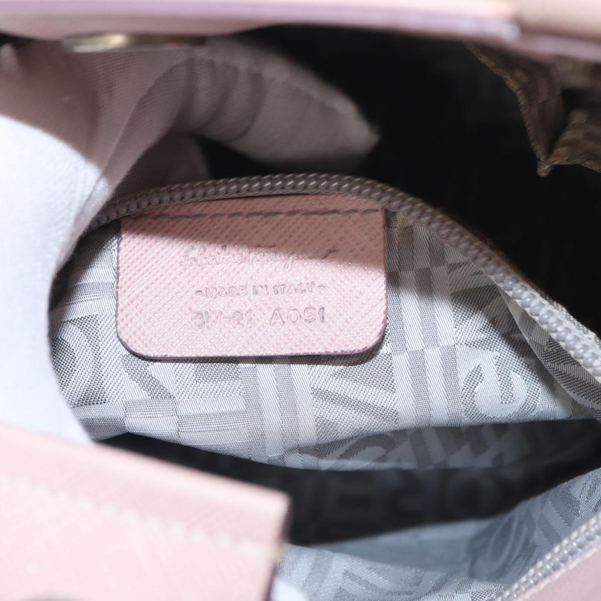 Salvatore Ferragamo Hand Bag Leather Pink Silver Auth 151599