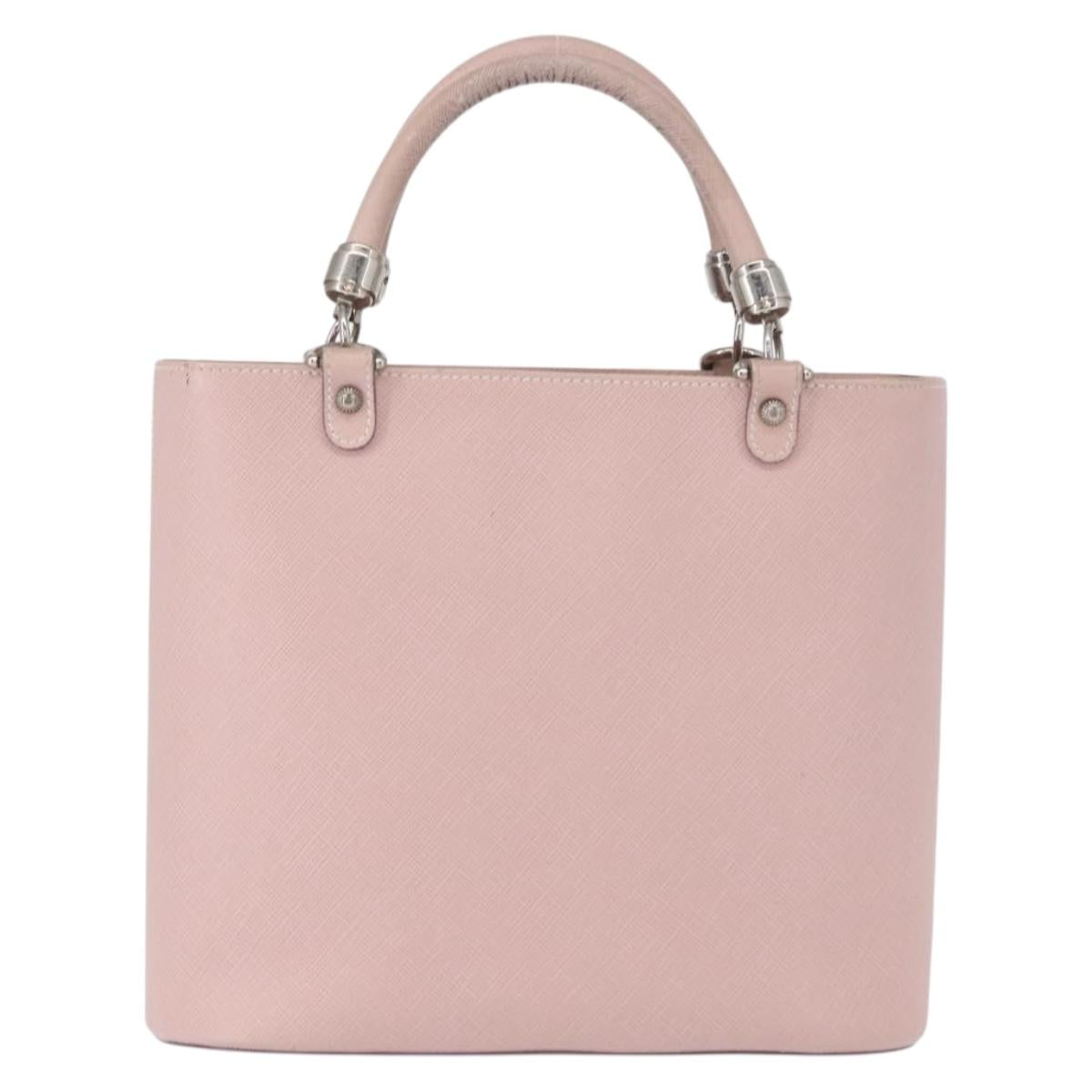 Salvatore Ferragamo Hand Bag Leather Pink Silver Auth 151599