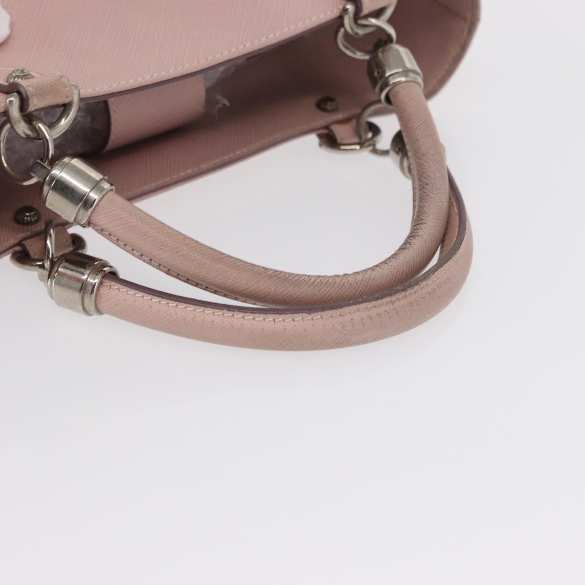 Salvatore Ferragamo Hand Bag Leather Pink Silver Auth 151599