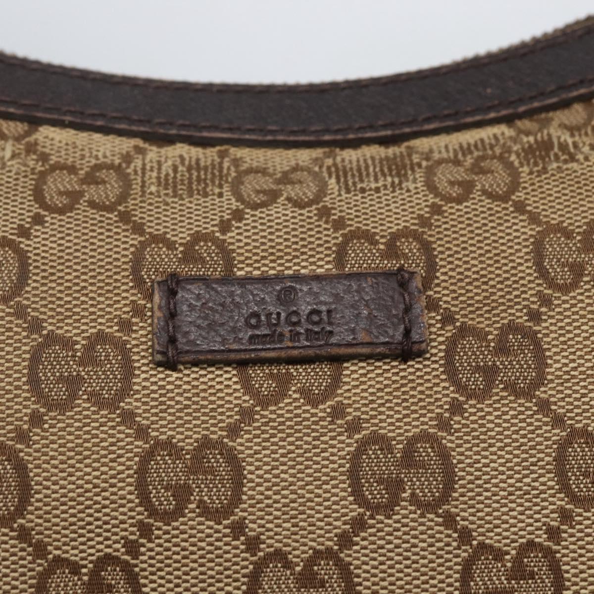 GUCCI GG Canvas Shoulder Bag Beige Silver 181092 Auth 151600