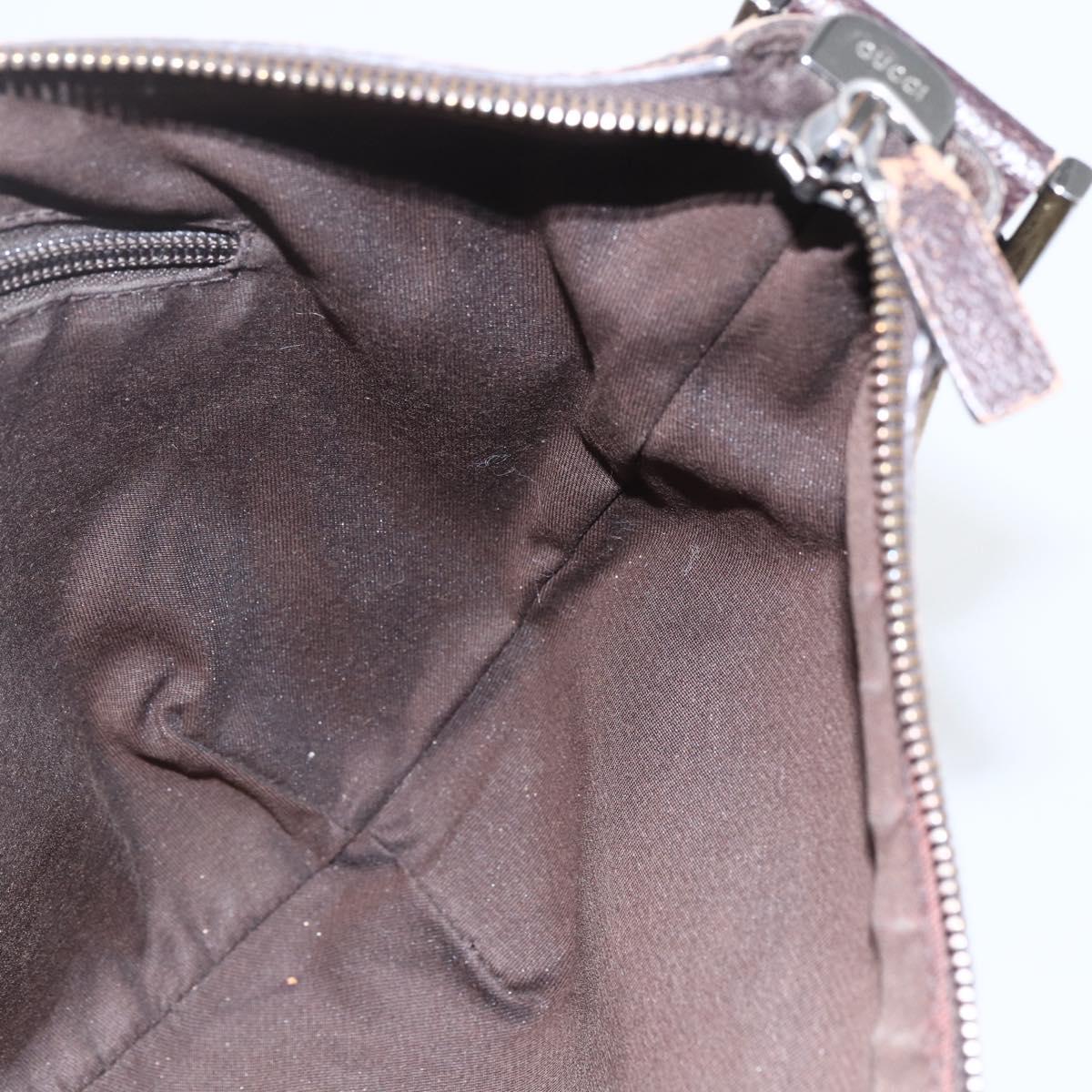 GUCCI GG Canvas Shoulder Bag Beige Silver 181092 Auth 151600