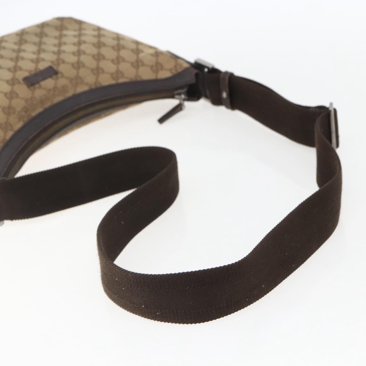 GUCCI GG Canvas Shoulder Bag Beige Silver 181092 Auth 151600