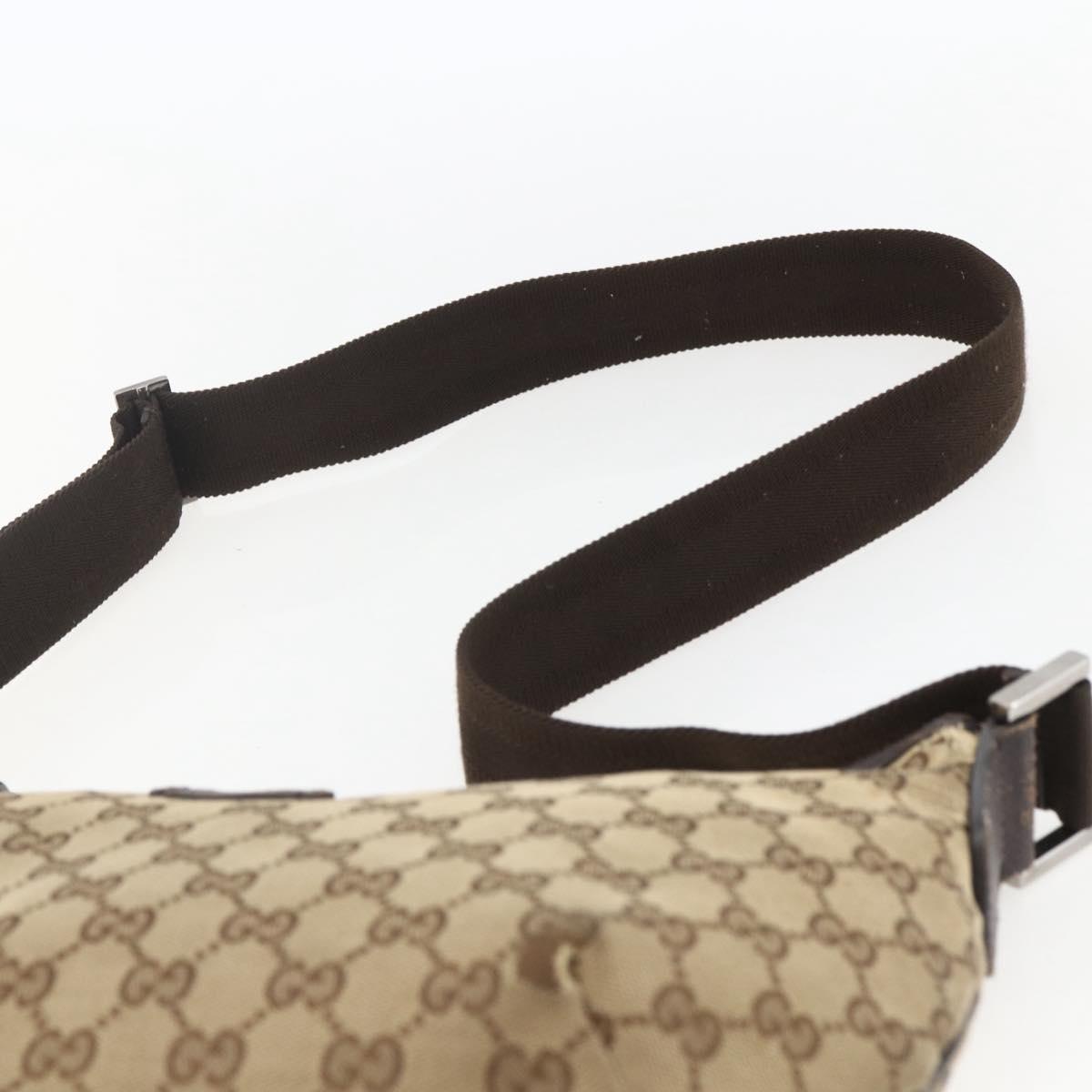 GUCCI GG Canvas Shoulder Bag Beige Silver 181092 Auth 151600