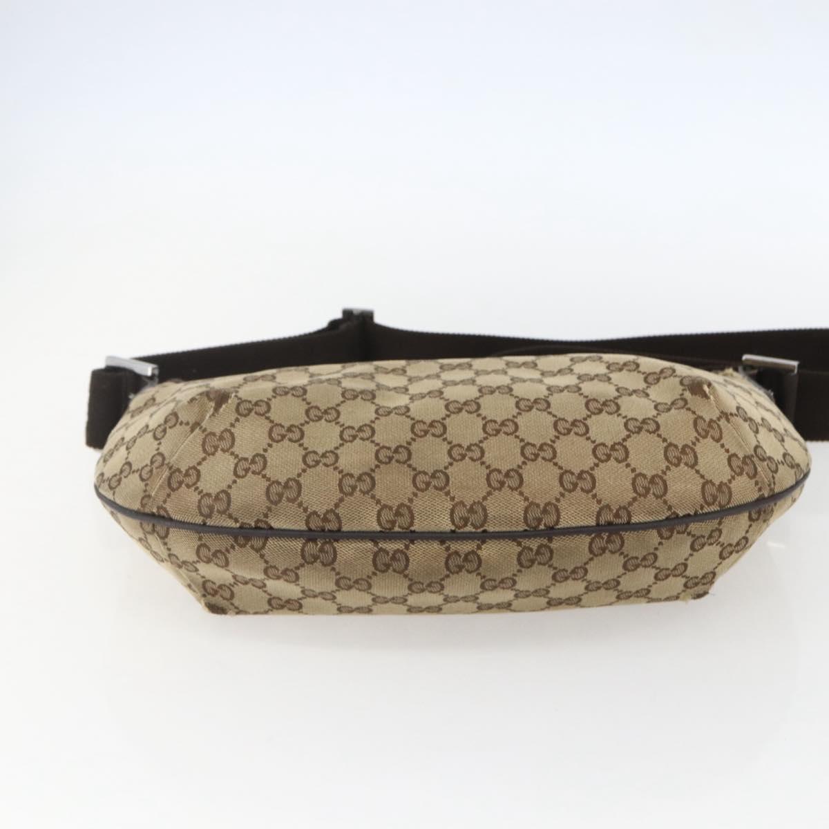 GUCCI GG Canvas Shoulder Bag Beige Silver 181092 Auth 151600