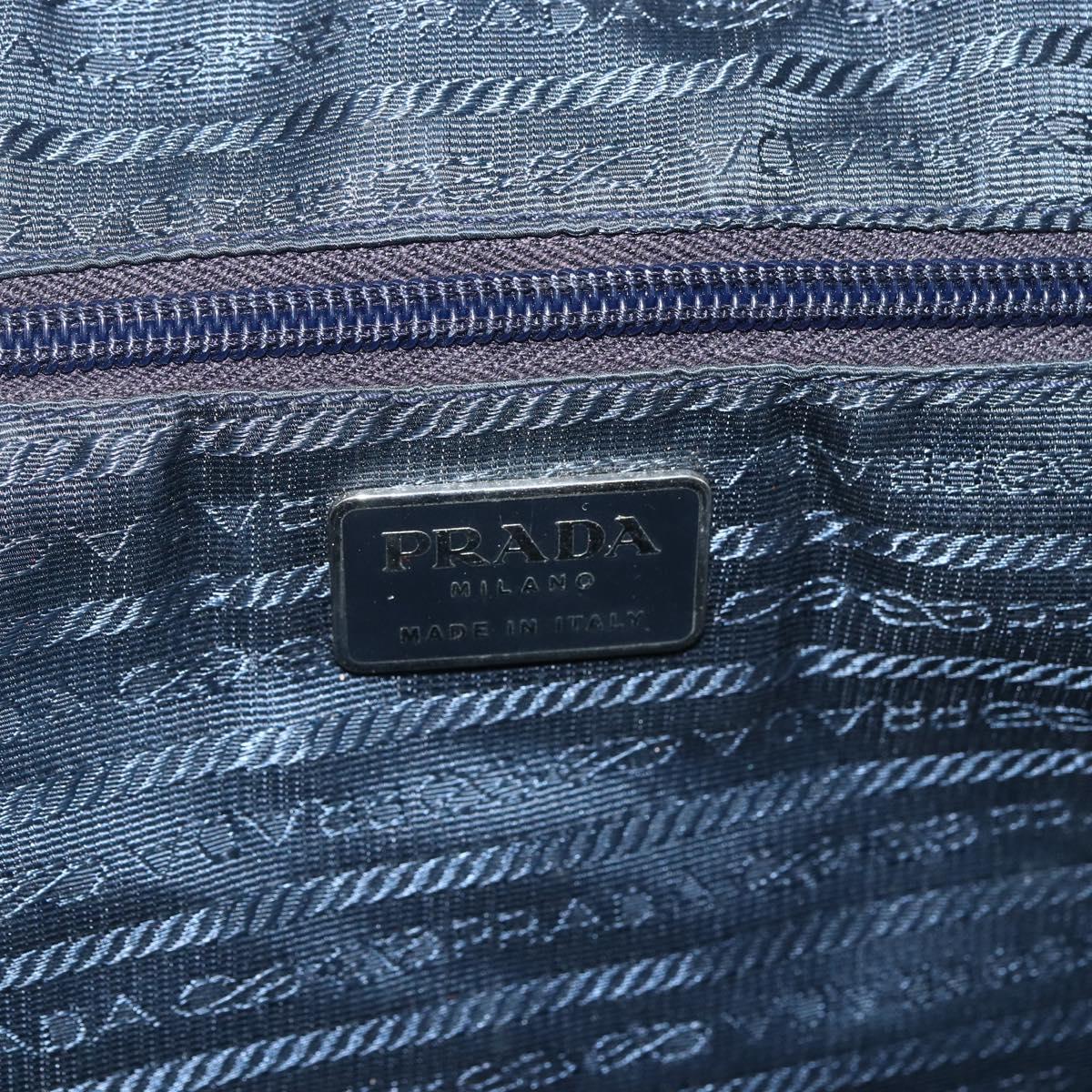 PRADA Hand Bag Nylon Navy Silver Auth 151601
