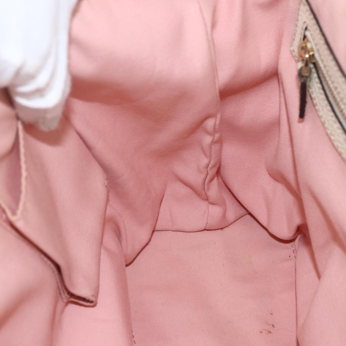 GUCCI GG Canvas Sherry Line Tote Bag Pink Gold khaki 137396 Auth 151602