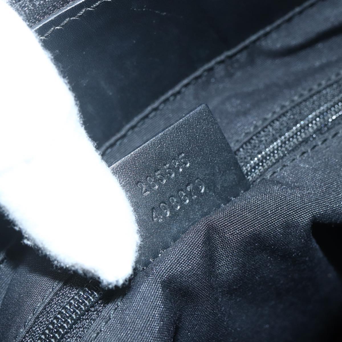 GUCCI GG Canvas Tote Bag Black Silver 285585 Auth 151603