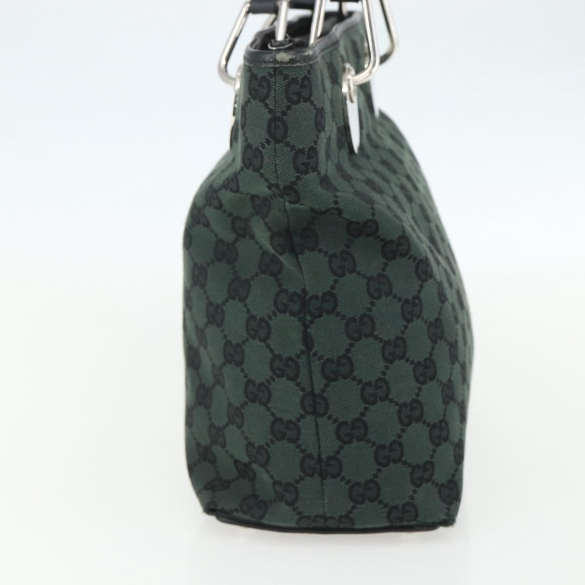 GUCCI GG Canvas Tote Bag Black Silver 285585 Auth 151603