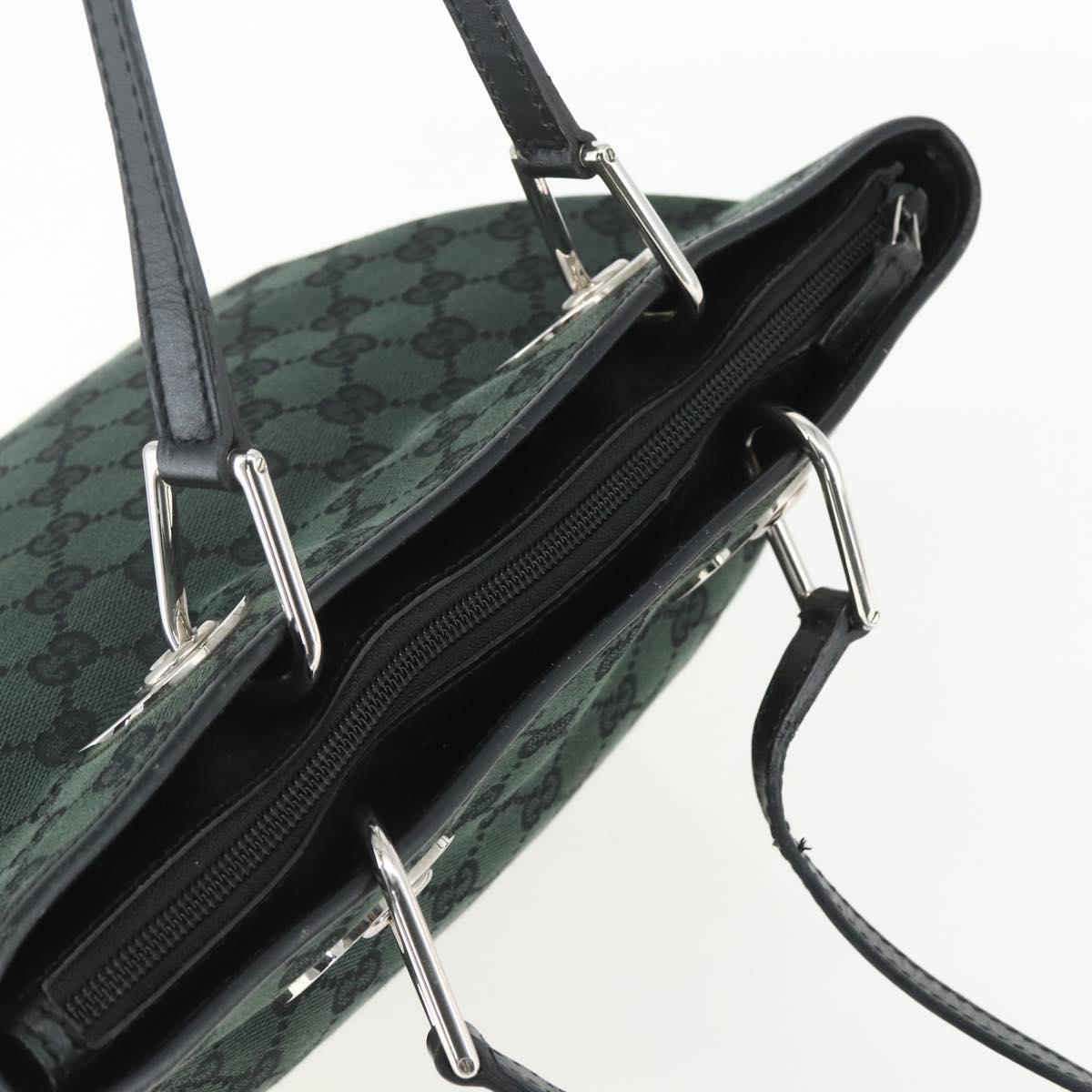 GUCCI GG Canvas Tote Bag Black Silver 285585 Auth 151603