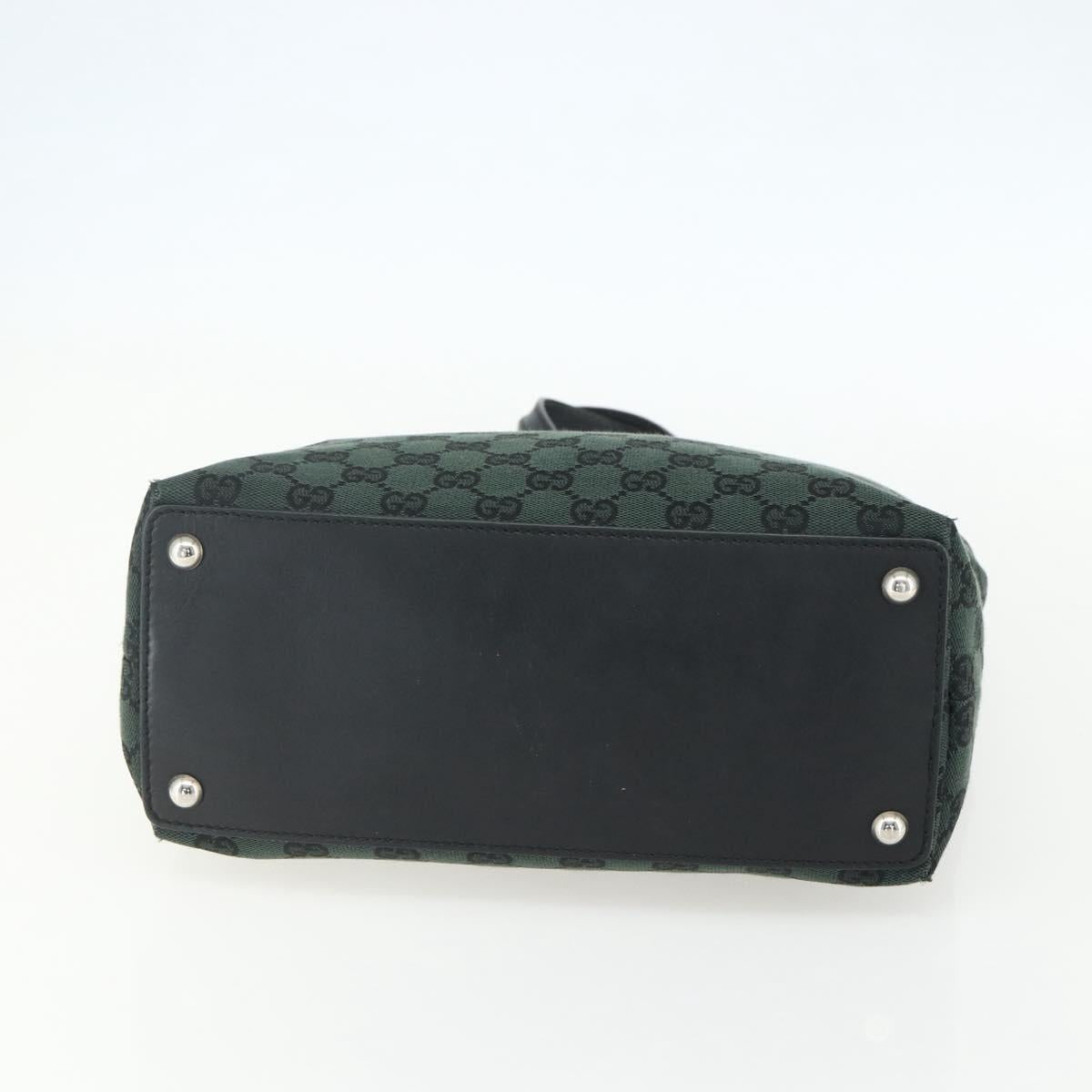 GUCCI GG Canvas Tote Bag Black Silver 285585 Auth 151603