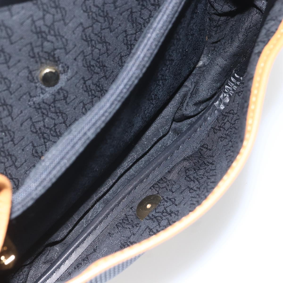 SAINT LAURENT Shoulder Bag Canvas Black Gold Auth 151604