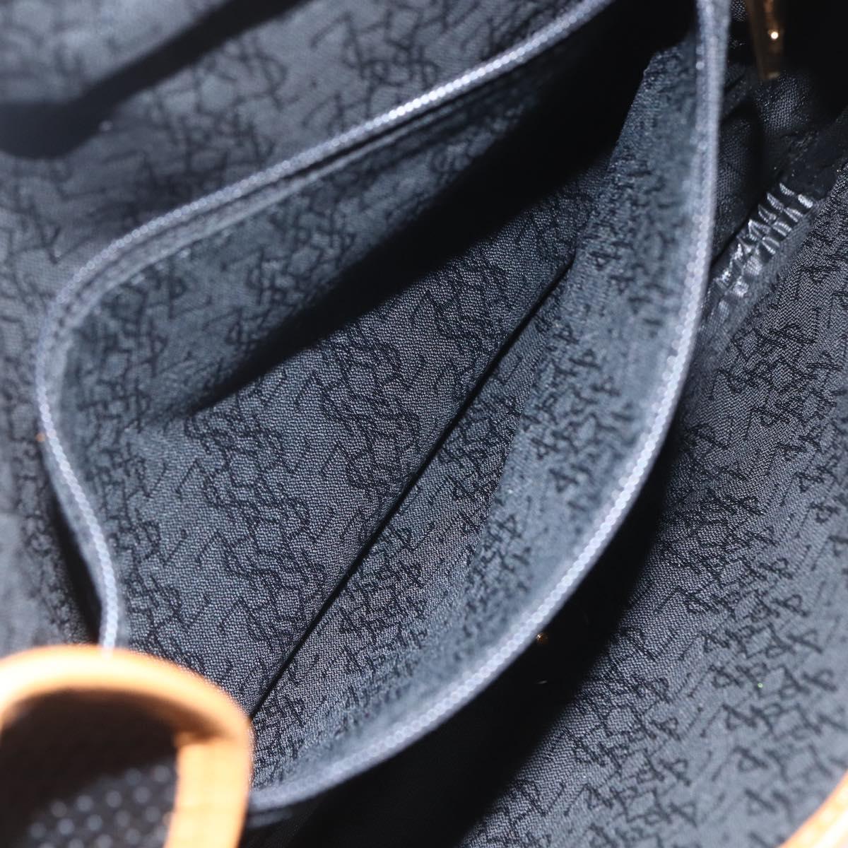 SAINT LAURENT Shoulder Bag Canvas Black Gold Auth 151604