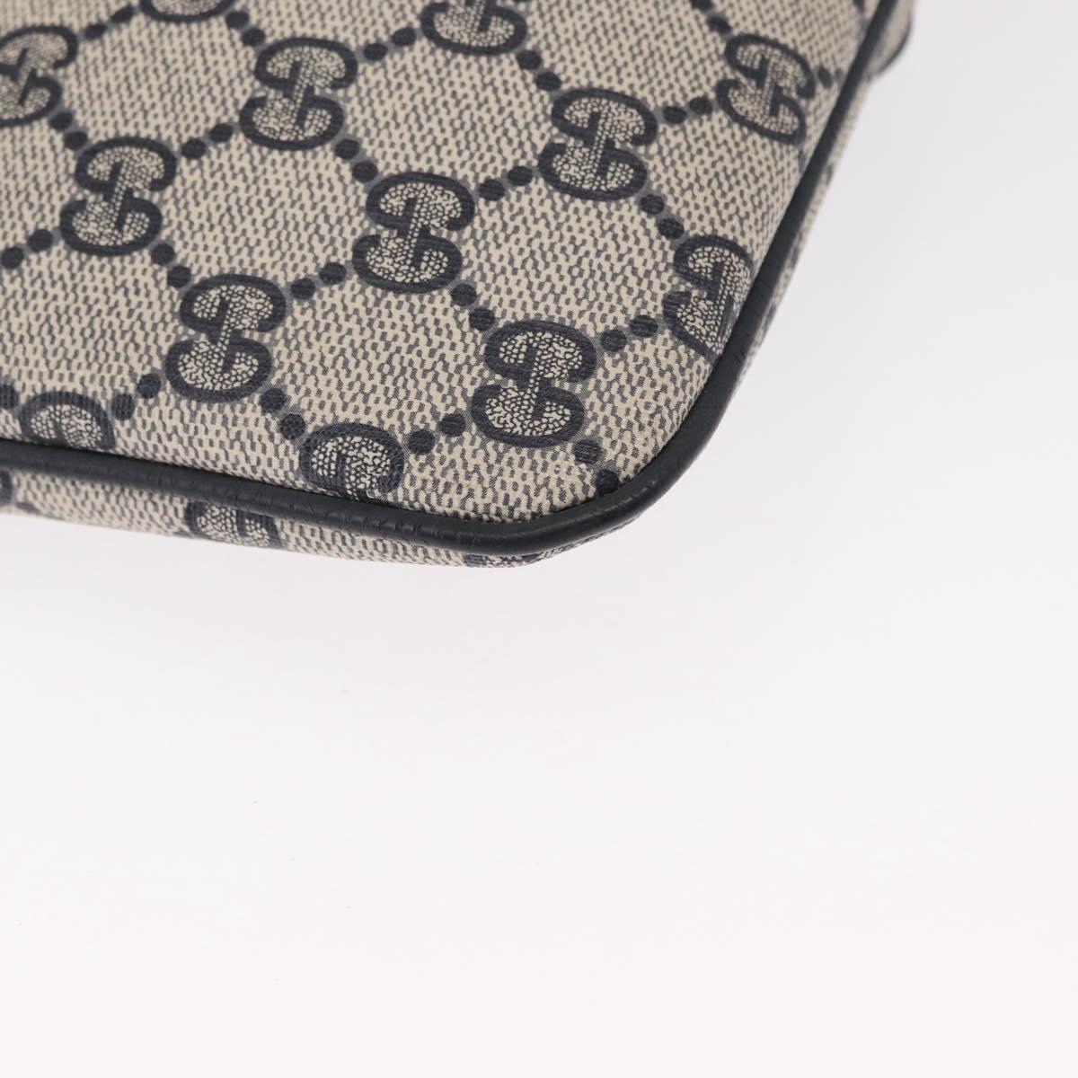 GUCCI GG Supreme Sherry Line Shoulder Bag PVC Navy Gold 904 02 047 Auth 151607