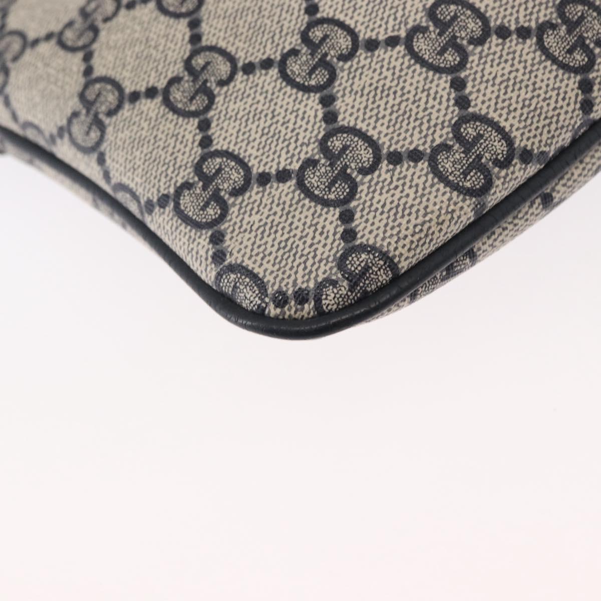 GUCCI GG Supreme Sherry Line Shoulder Bag PVC Navy Gold 904 02 047 Auth 151607