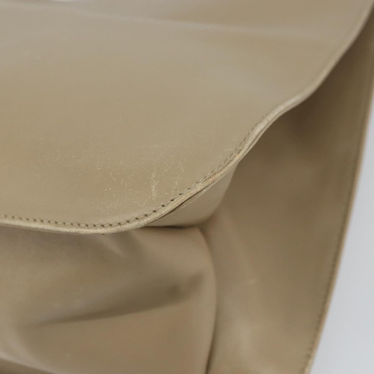 GUCCI Shoulder Bag Leather Beige Silver 001 3167 Auth 151609