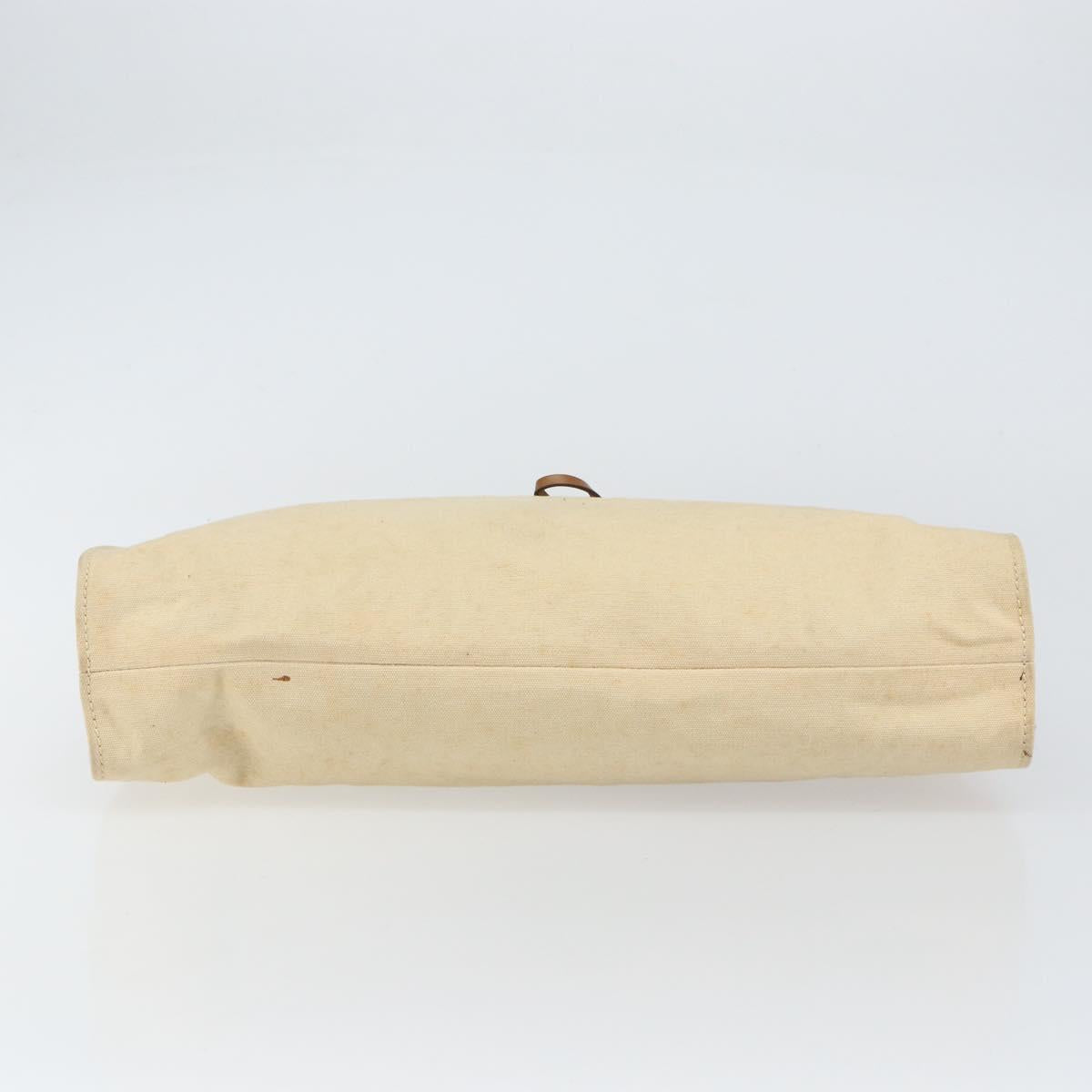 GUCCI Bamboo Hand Bag Canvas Beige Auth 151613