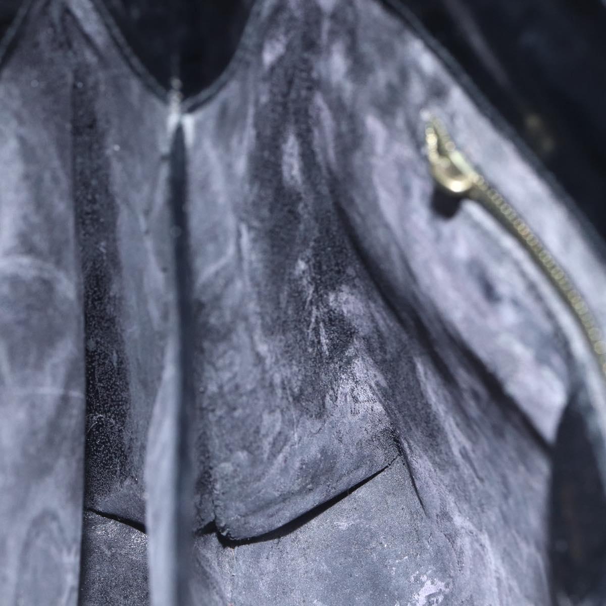 GUCCI Hand Bag Patent leather Black Gold Auth 151615